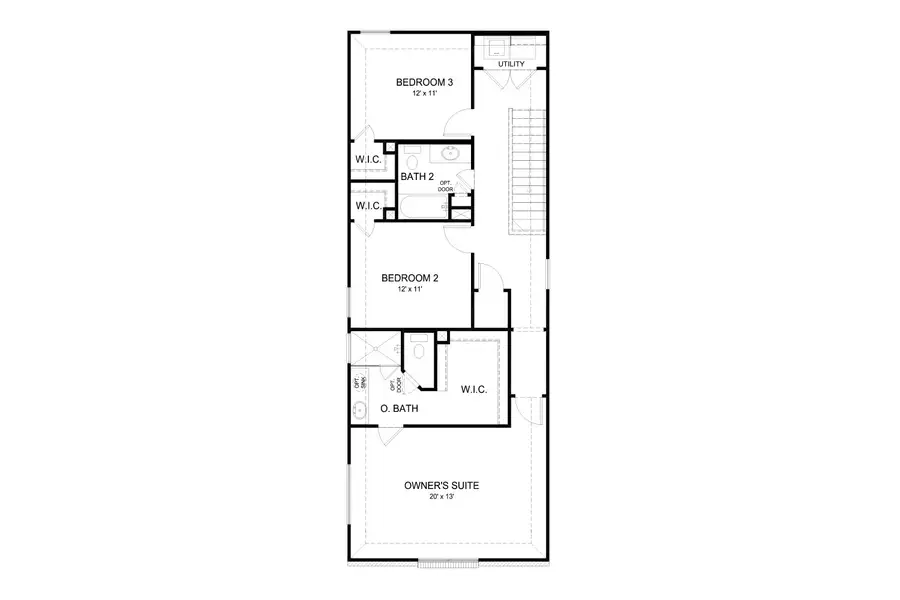 2D floor plan layout of this home in Beamer Villas, Friendswood, TX (Image 3).
