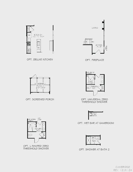 2D floor plan layout for the Cambridge by Epcon Communities in The Courtyards at Oak Grove, Durham, NC (Image 25).