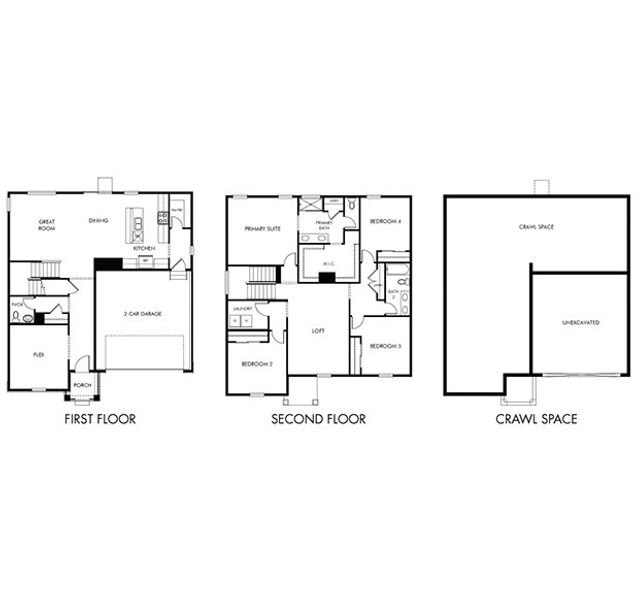 2D floor plan layout for the The Chatfield by Meritage Homes in Westgate, Greeley, CO (Image 3).