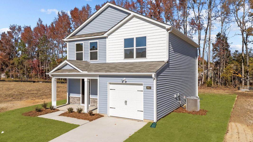 Front exterior of a new home in Jetstream Park, Wilson, NC, highlighting curb appeal (Image 2).