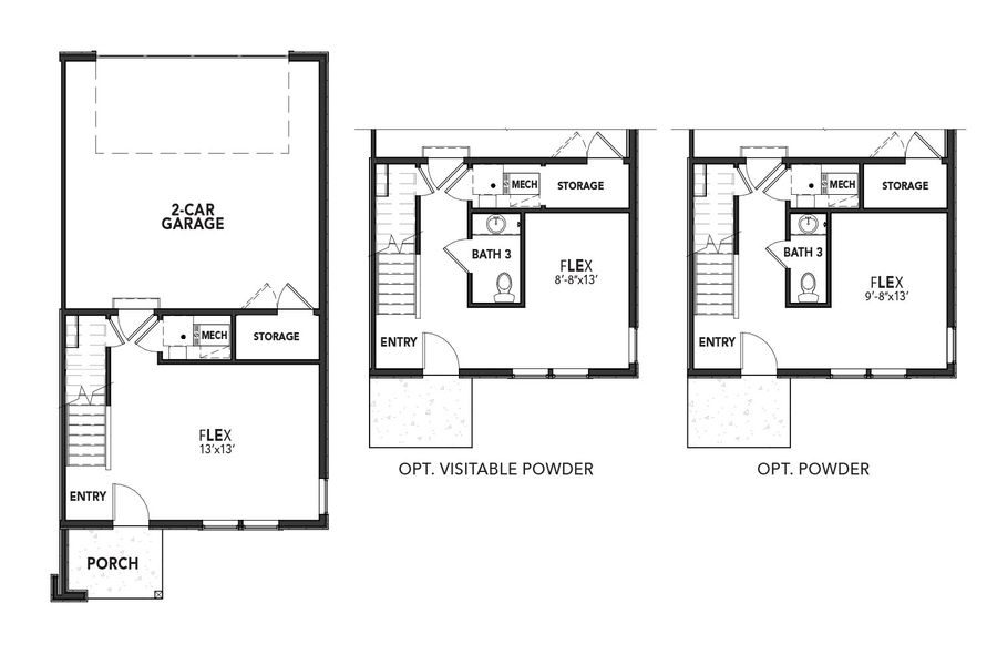 2D floor plan layout for the Harvard by Brightland Homes in Windler Townhomes, Aurora, CO (Image 3).