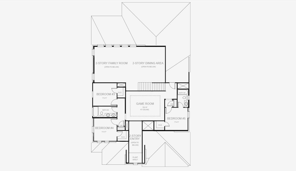2D floor plan layout for the 3397W by Perry Homes in Devonshire 55', Forney, TX (Image 4). 2D floor plan layout for the 3397W by Perry Homes in Devonshire 55', Forney, TX (Image 4).