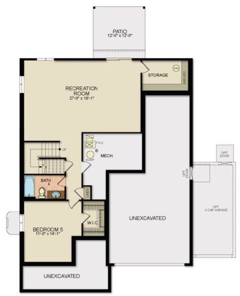 2D floor plan layout for the Nantucket by View Homes in Country Club Reserve – Fort Collins, Fort Collins, CO (Image 4).