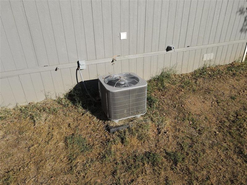 Exterior view of a central air condition unit Exterior view of a central air condition unit