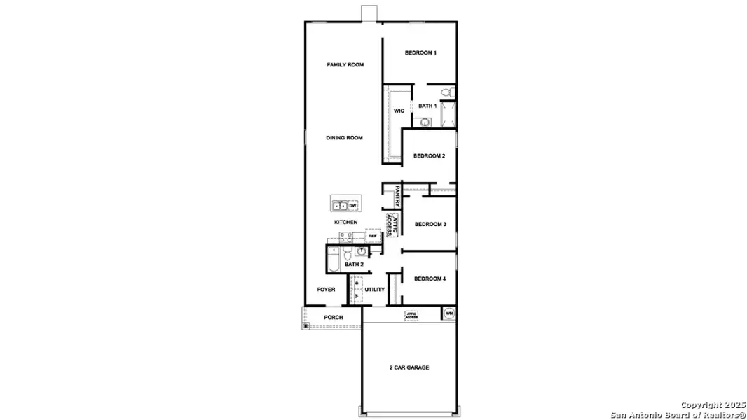 2D floor plan layout of this home in Applewood, San Antonio, TX (Image 2).