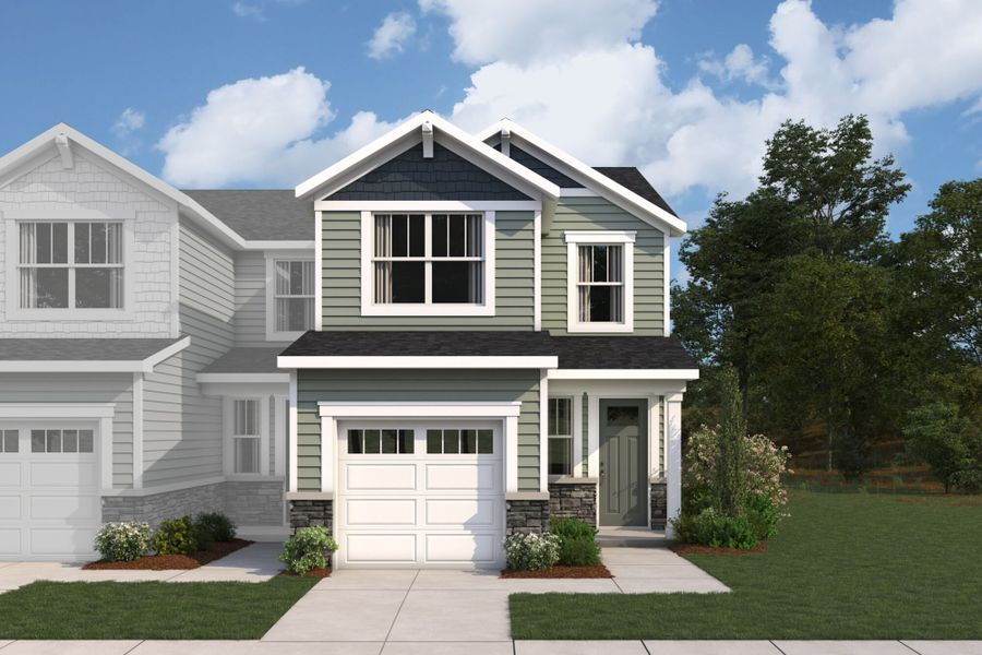 Representative exterior photo of a completed home built from the Valencia by Mattamy Homes in Powell, Angier, NC (Image 2). Representative exterior photo of a completed home built from the Valencia by Mattamy Homes in Powell, Angier, NC (Image 2).