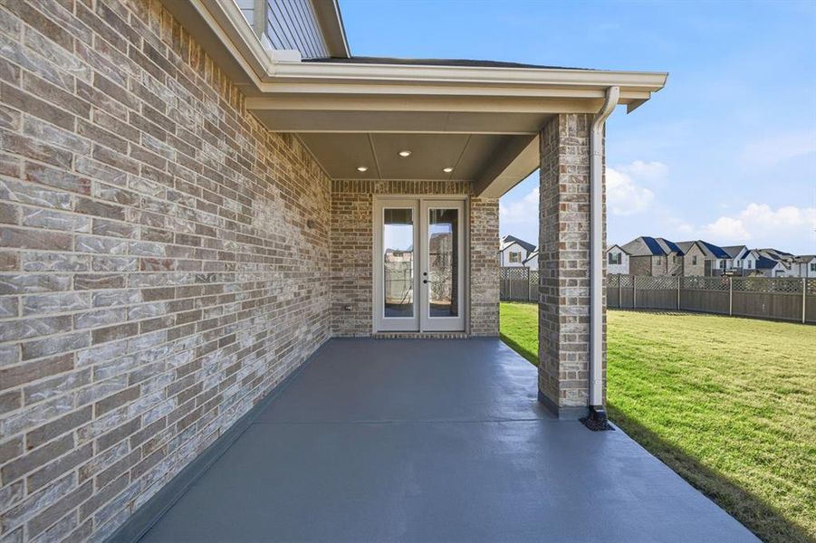 Exterior details and patio area of a home in Pecan Square: 40ft. lots, Northlake (Image 3).