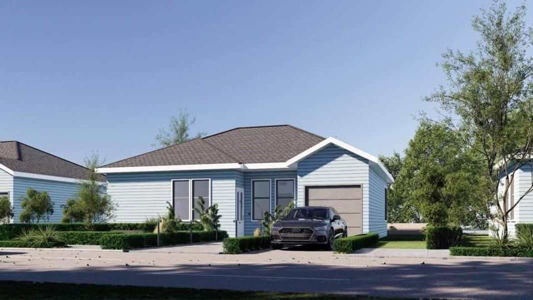 Front exterior of a new home in , Conroe, TX, highlighting curb appeal (Image 1).