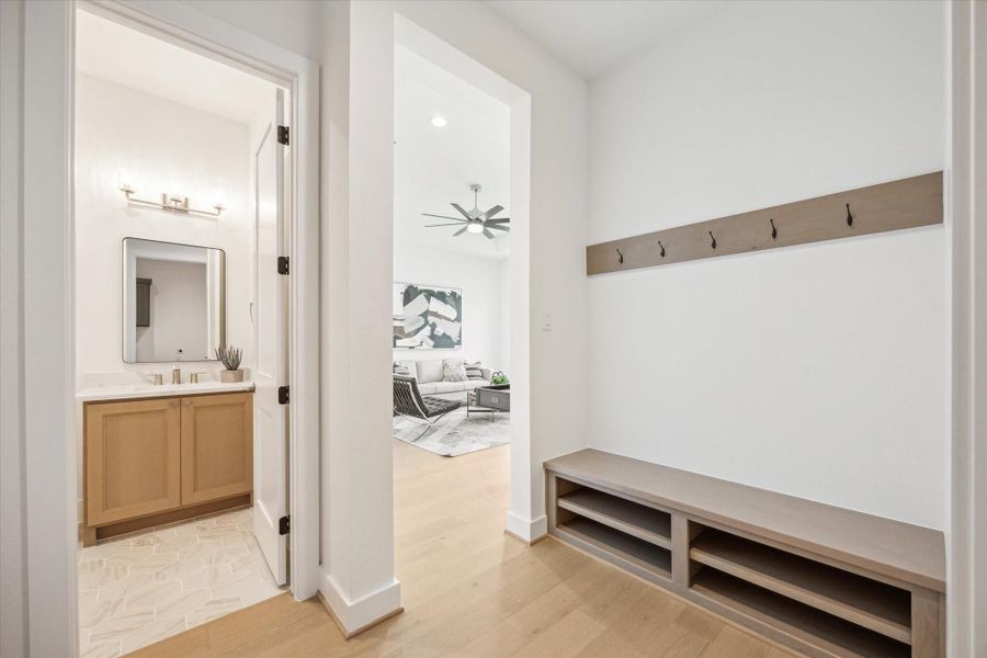 Mud Nook with built-ins. Mud Nook with built-ins.