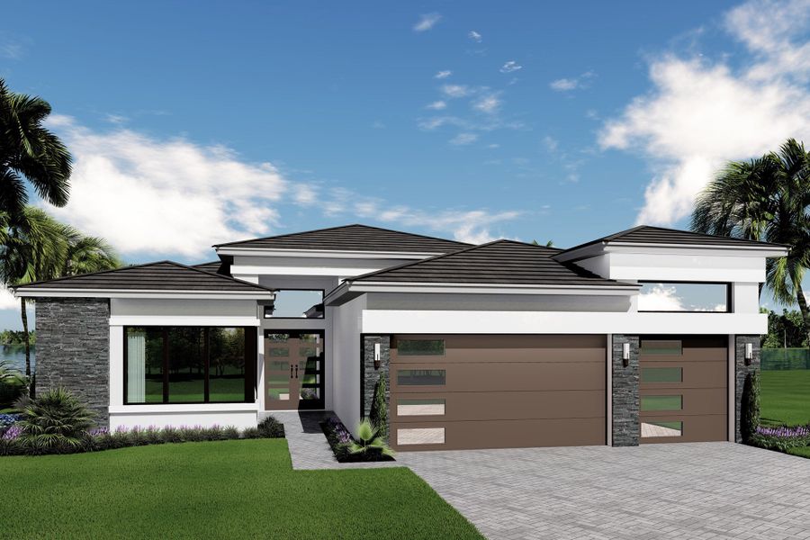 Representative exterior photo of a completed home built from the Santo Grand by GL Homes in Lotus Edge, Boca Raton, FL (Image 12).