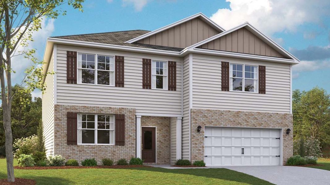 Representative exterior photo of a completed home built from the Green by D.R. Horton in Mary's Pointe, Clinton, TN (Image 19).