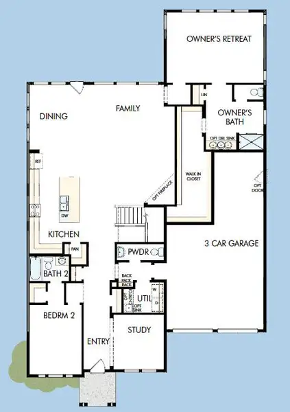 2D floor plan layout of this home in Hidden Ponds Reserve, Awendaw, SC (Image 3).