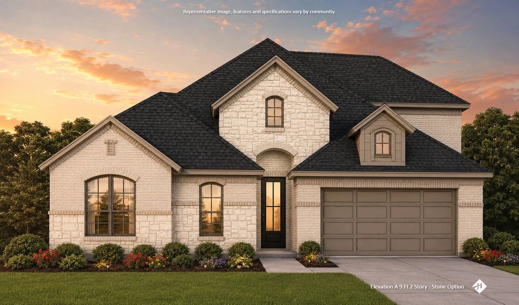 Front exterior of a new home in Hayes Crossing, Midlothian, TX, highlighting curb appeal (Image 3). Front exterior of a new home in Hayes Crossing, Midlothian, TX, highlighting curb appeal (Image 3).