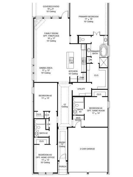 2D floor plan layout of this home in Woodside, Georgetown, TX (Image 2).