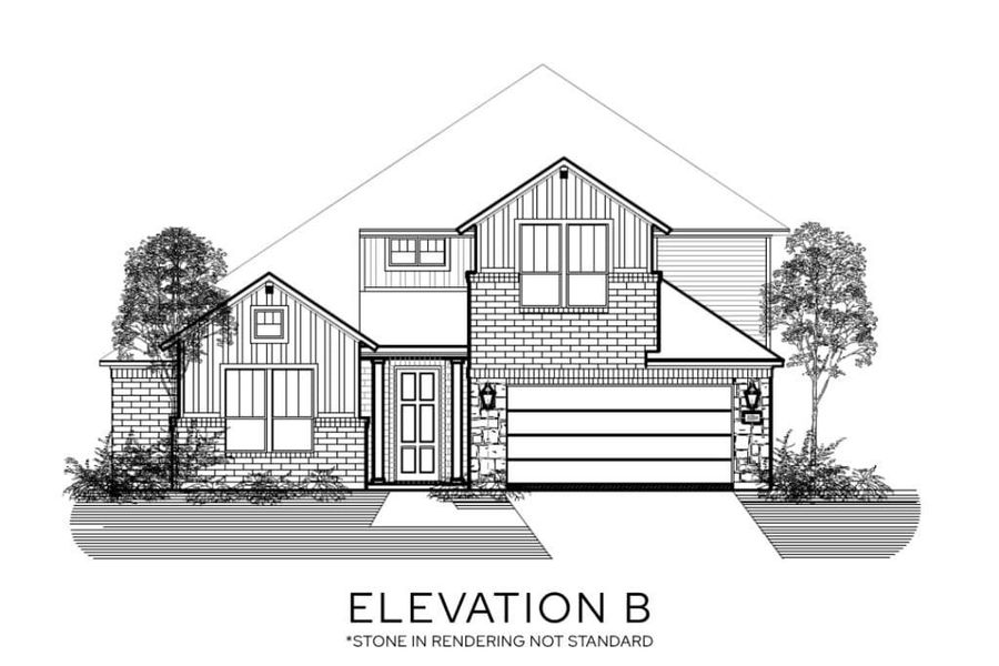 Representative rendering of the exterior for the The Melrose by Lillian Custom Homes (Image 4).