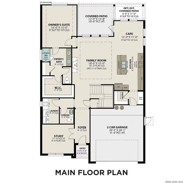 2D floor plan layout of this home in Hickory Ridge, San Antonio, TX (Image 3).