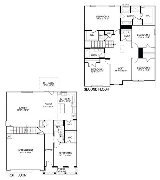 2D floor plan layout for the HANOVER by D.R. Horton in Lost Creek, Dallas, GA (Image 4). 2D floor plan layout for the HANOVER by D.R. Horton in Lost Creek, Dallas, GA (Image 4).