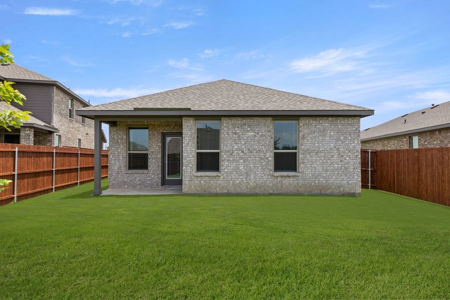 Representative exterior photo of a completed home built from the Hickory by Impression Homes in Northspur, Terrell, TX (Image 4). Representative exterior photo of a completed home built from the Hickory by Impression Homes in Northspur, Terrell, TX (Image 4).