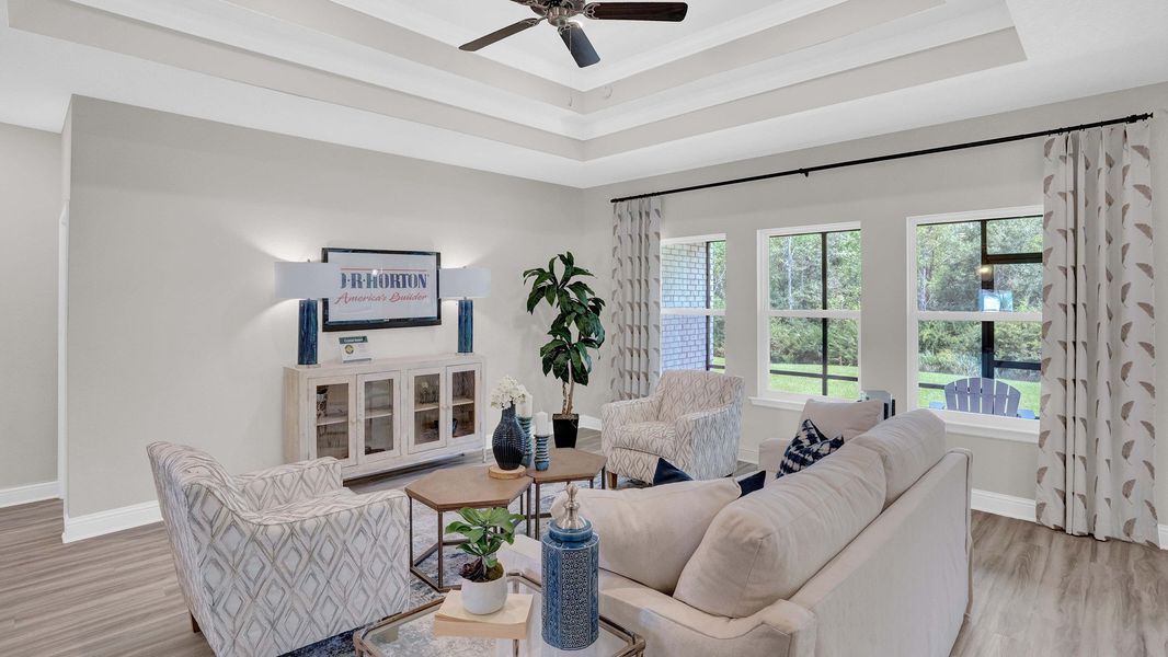 Representative furnished interior of a home built from the Jasmine by D.R. Horton in Palm Ridge, Guyton (Image 10). Representative furnished interior of a home built from the Jasmine by D.R. Horton in Palm Ridge, Guyton (Image 10).