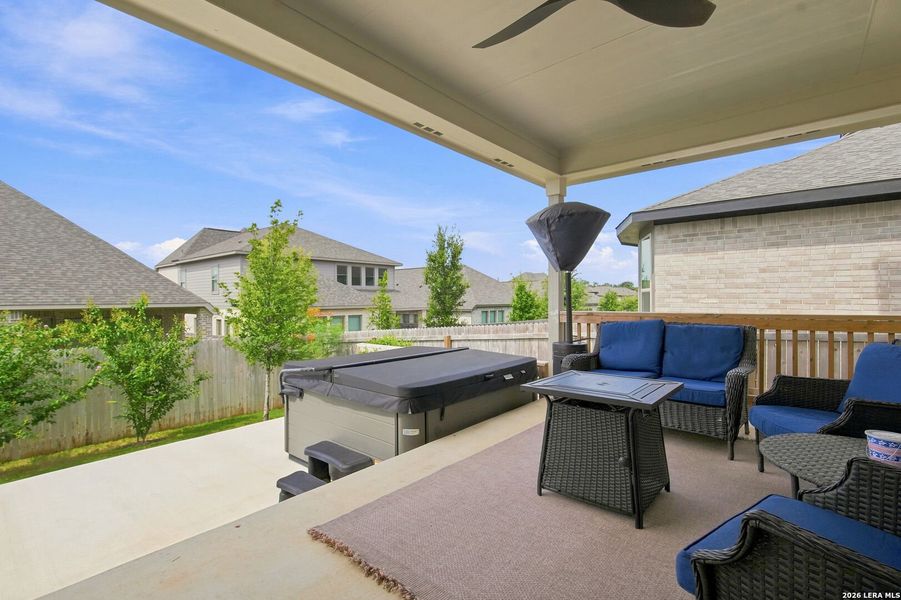 Exterior details and patio area of a home in Bison Ridge, San Antonio (Image 21).