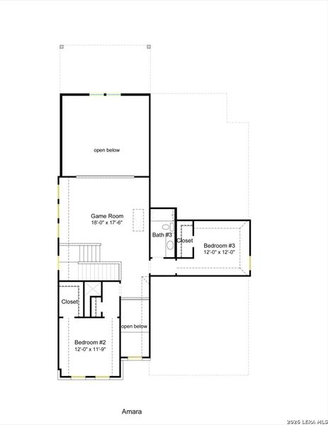 2D floor plan layout of this home in Cordova Crossing, Seguin, TX (Image 4).