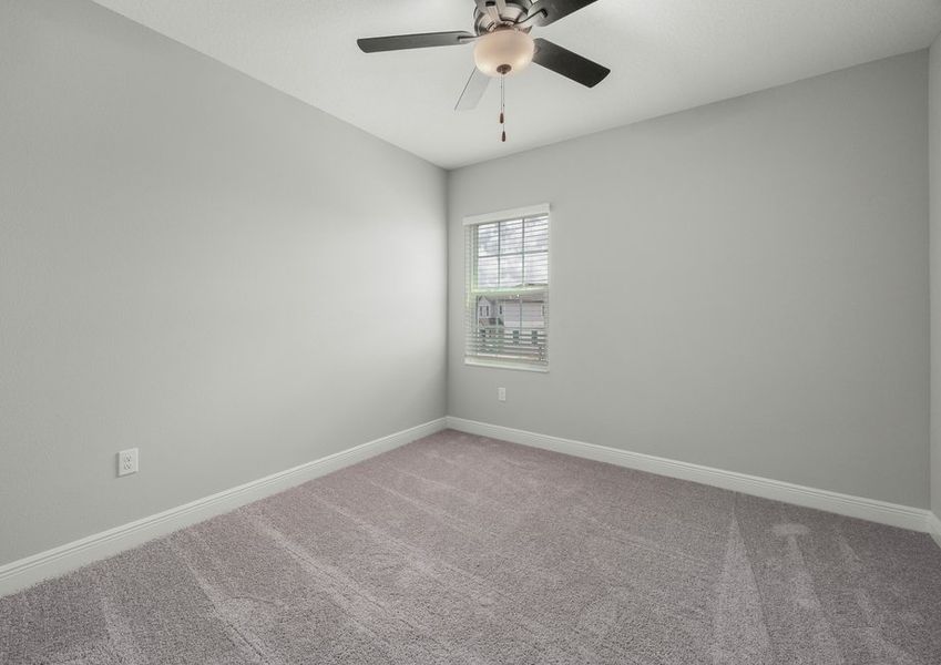 Each bedroom features lush carpet flooring