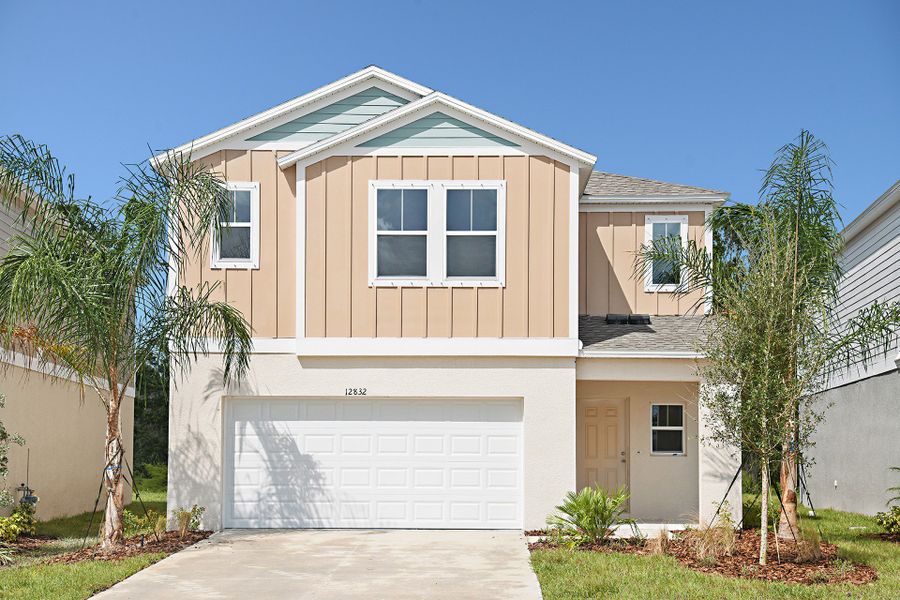Representative exterior photo of a completed home built from the Indigo by Casa Fresca Homes in Crosswinds, Haines City, FL (Image 1).