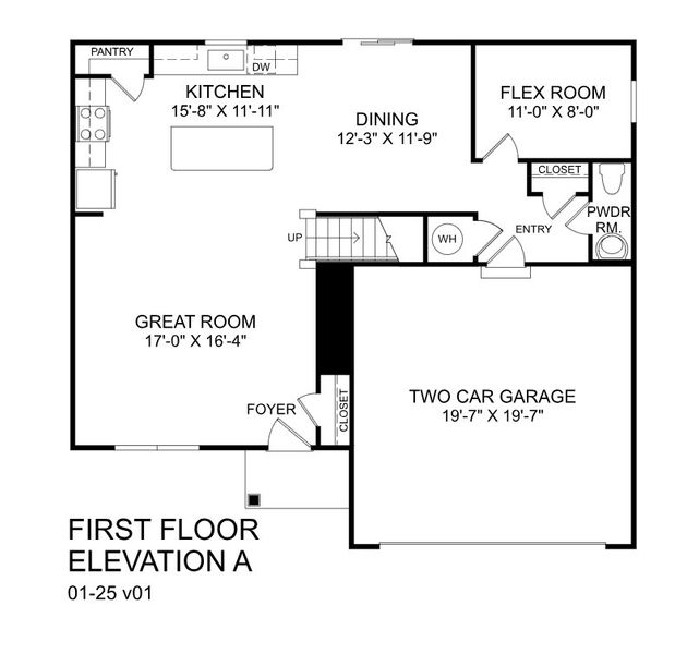 2D floor plan layout for the Elder by Ryan Homes in Baker Grove, Duncan, SC (Image 3). 2D floor plan layout for the Elder by Ryan Homes in Baker Grove, Duncan, SC (Image 3).