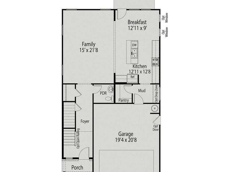 2D floor plan layout of this home in Gregory Village, Lillington, NC (Image 1).