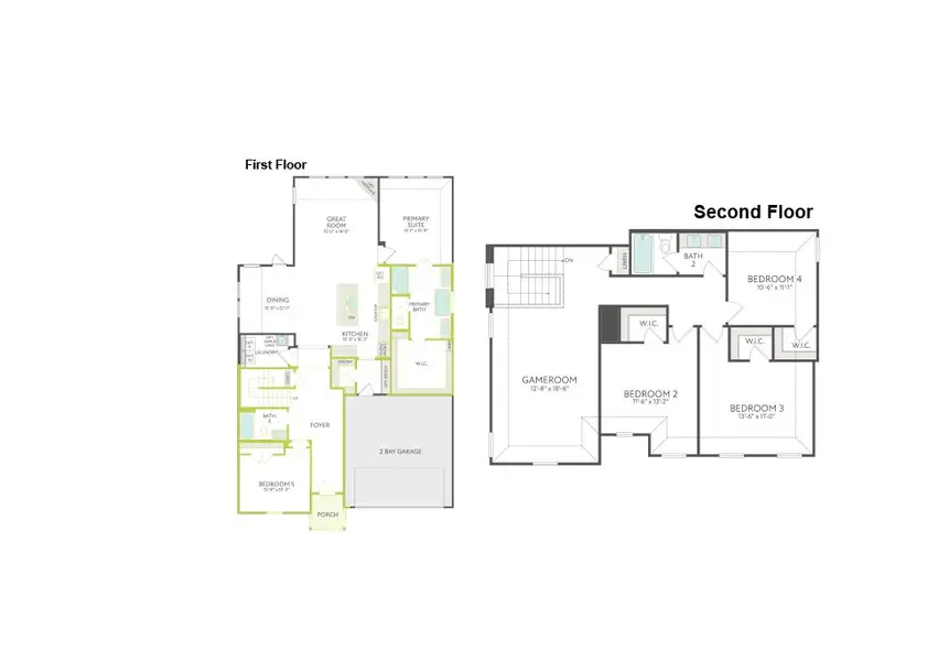 2D floor plan layout of this home in Painted Tree, McKinney, TX (Image 3).