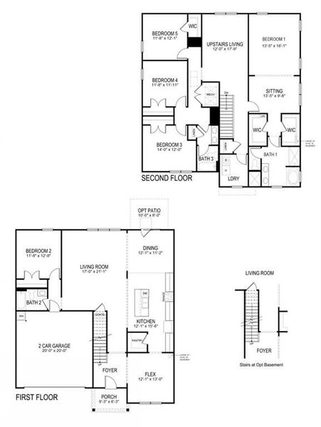 2D floor plan layout of this home in Thompson Ridge, Dallas, GA (Image 3).