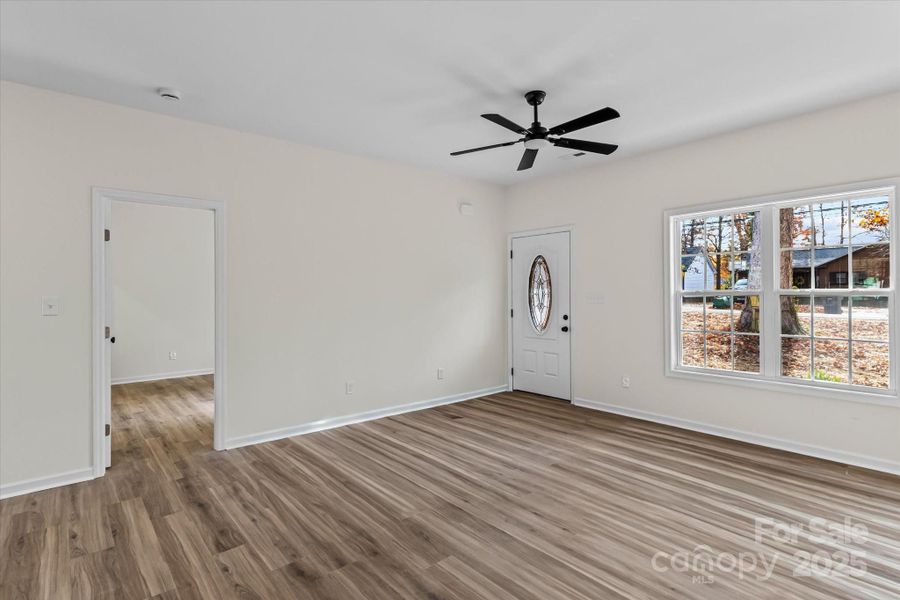 Living room open to kitchen