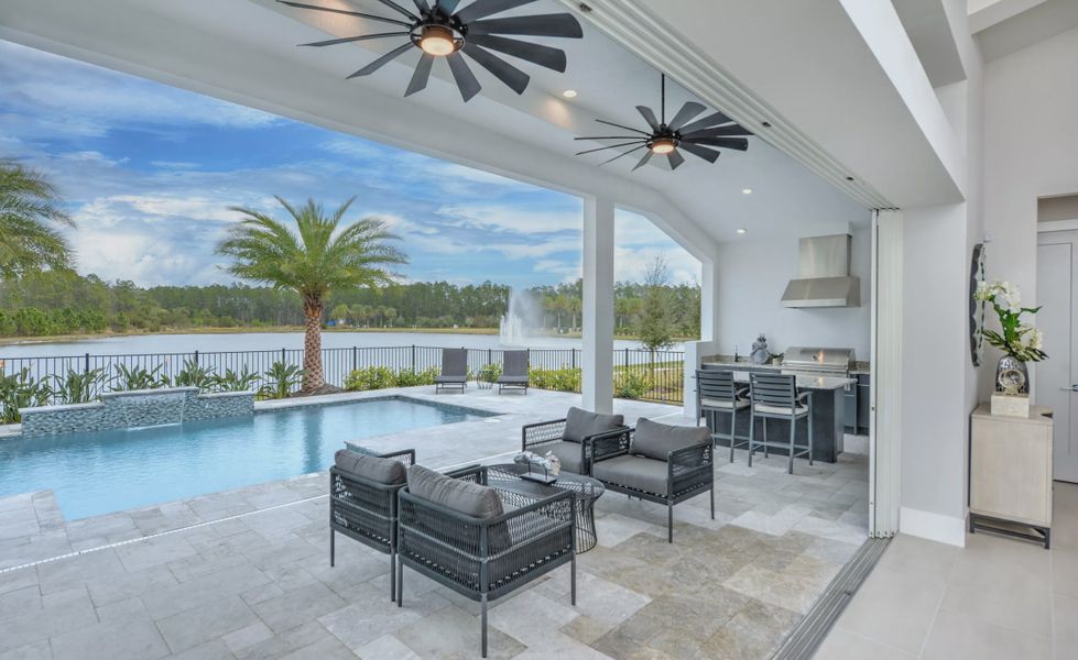 Exterior details and patio area of a home in Mosaic, Daytona Beach (Image 20).