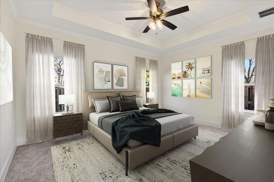 Furnished interior view inside a new home in , Enchanted Oaks (Image 9).