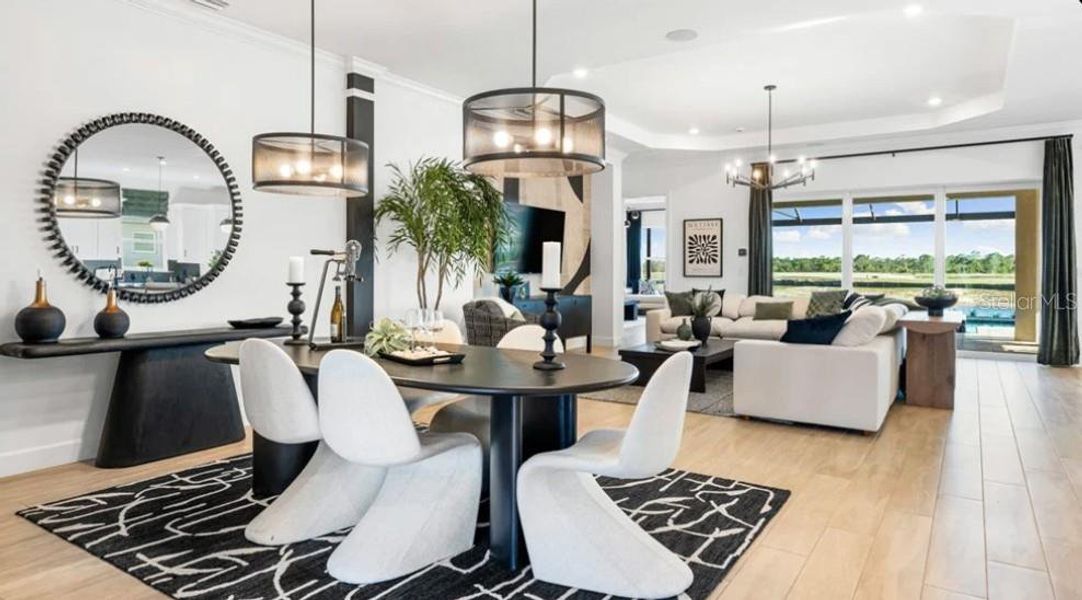 Furnished interior view inside a new home in Esplanade at Center Lake Ranch, St. Cloud (Image 6). Furnished interior view inside a new home in Esplanade at Center Lake Ranch, St. Cloud (Image 6).