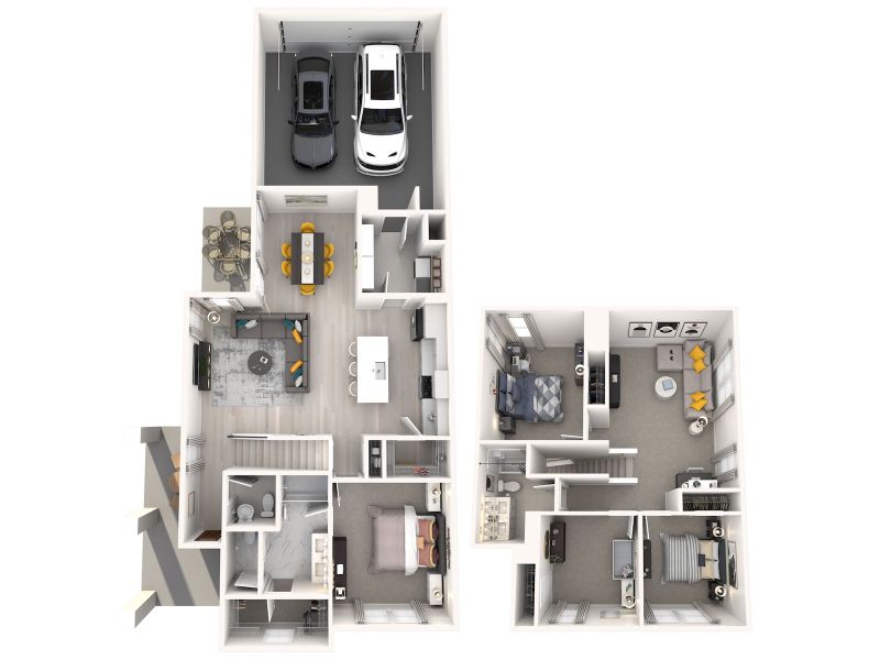 2D floor plan layout for the Georgetown - B by Meritage Homes in Benders Cove - Premier Series, Mount Juliet, TN (Image 4).