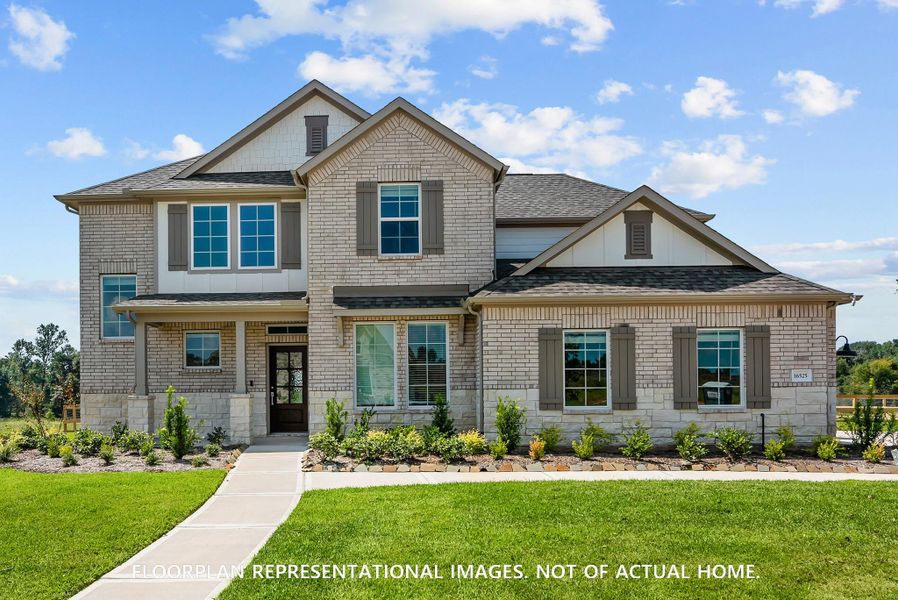 Front exterior of a new home in Lone Star Landing, Montgomery, TX, highlighting curb appeal (Image 18). Front exterior of a new home in Lone Star Landing, Montgomery, TX, highlighting curb appeal (Image 18).