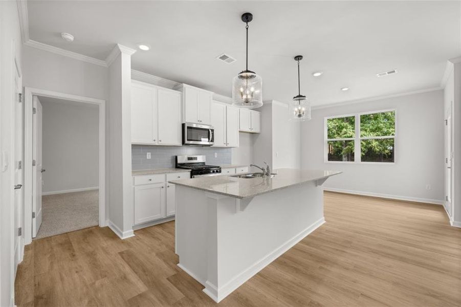 Furnished interior view inside a new home in Fairway 17 at Mirror Lake, Villa Rica (Image 12).