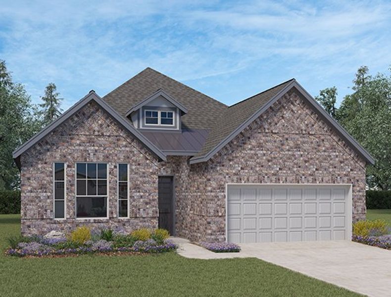 Front exterior of a new home in Artavia, Conroe, TX, highlighting curb appeal (Image 20).