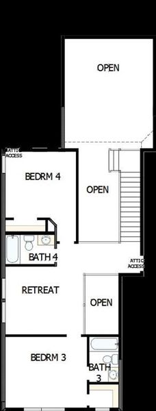 2D floor plan layout of this home in Painted Tree - Classic Series, McKinney, TX (Image 3). 2D floor plan layout of this home in Painted Tree - Classic Series, McKinney, TX (Image 3).
