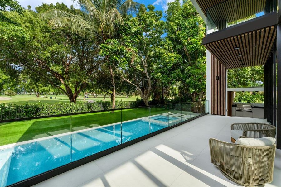 Exterior details and patio area of a home in , Miami Beach (Image 38). Exterior details and patio area of a home in , Miami Beach (Image 38).