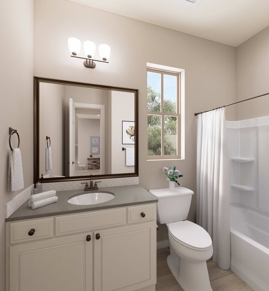 Representative furnished interior of a home built from the Ventana Plan 4507 by Tri Pointe Homes in Waterston Central, Gilbert (Image 29).