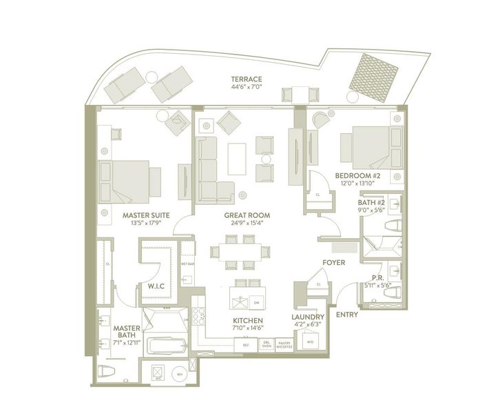 2D floor plan layout of this home in , West Palm Beach, FL (Image 6).