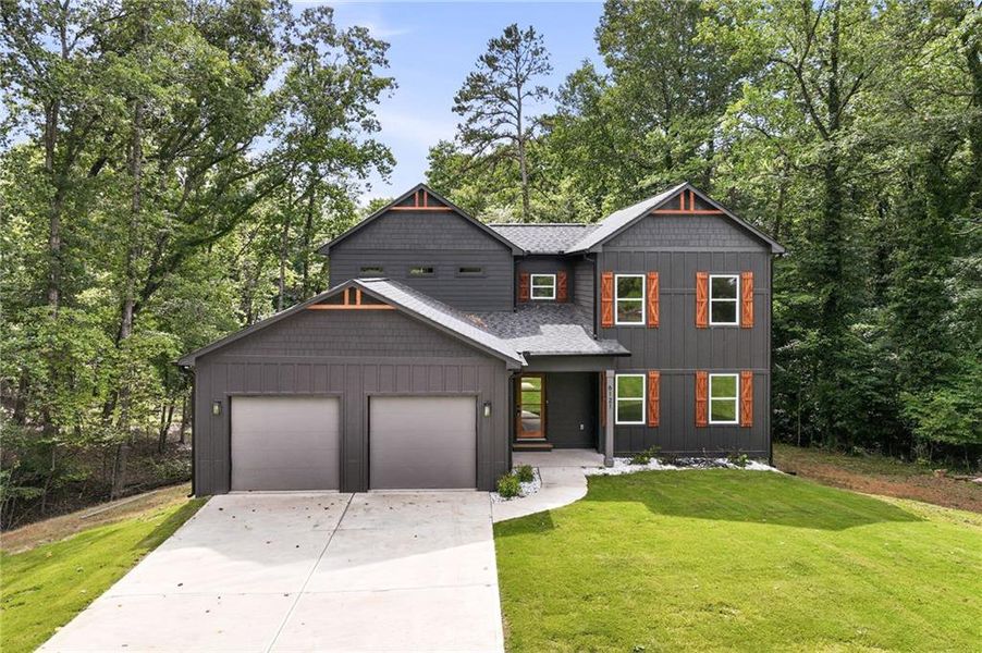 Front exterior of a new home in , Gainesville, GA, highlighting curb appeal (Image 1). Front exterior of a new home in , Gainesville, GA, highlighting curb appeal (Image 1).