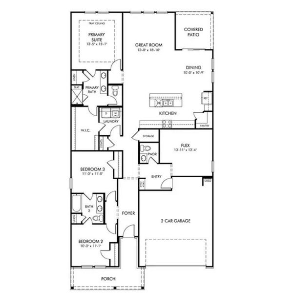2D floor plan layout of this home in Brighton Springs, York, SC (Image 3).