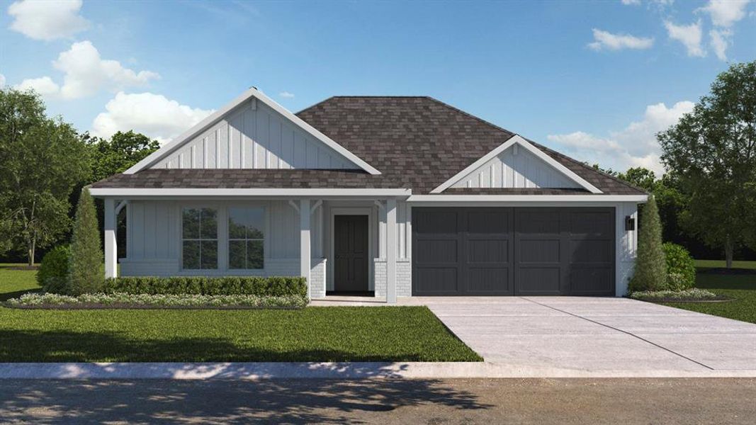 Front exterior of a new home in Blaire Lake, Tyler, TX, highlighting curb appeal (Image 2). Front exterior of a new home in Blaire Lake, Tyler, TX, highlighting curb appeal (Image 2).