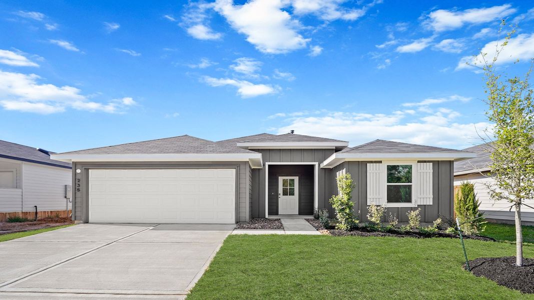 Representative exterior photo of a completed home built from the Denton by D.R. Horton in New Waverly Station, New Waverly, TX (Image 2).