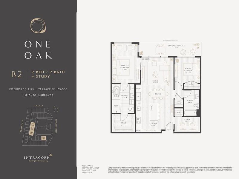 2D floor plan layout of this home in One Oak, Austin, TX (Image 3).