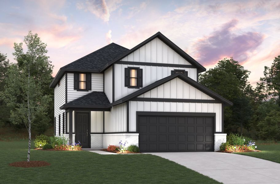 Representative exterior photo of a completed home built from the Walker by Beazer Homes in Laurel Landing: Founders Collection, Alvin, TX (Image 2). Representative exterior photo of a completed home built from the Walker by Beazer Homes in Laurel Landing: Founders Collection, Alvin, TX (Image 2).