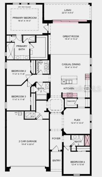 2D floor plan layout of this home in Brookland Park, Auburndale, FL (Image 2).
